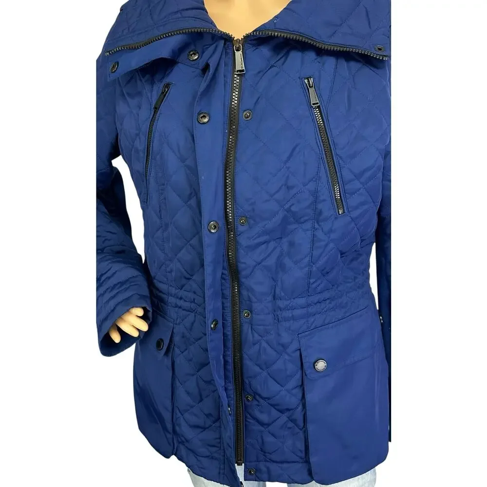 BCBGeneration Quilted Puffer Coat Royal Blue Jacket Size L